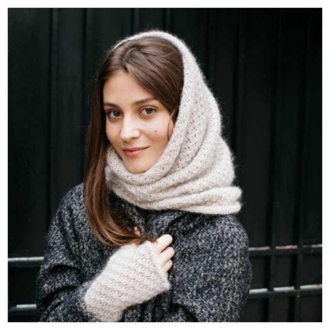 Modèle tricot PDF - Snood Capuche Voltaire