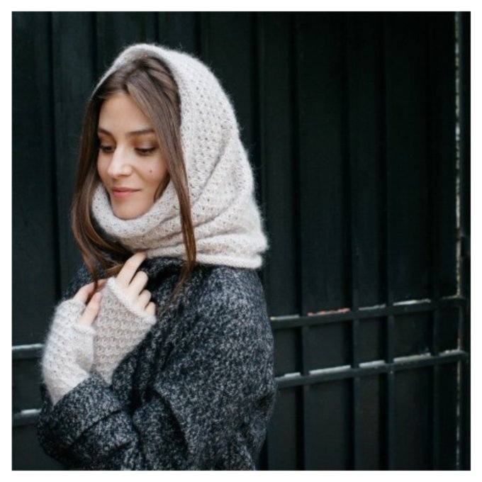 Modèle tricot PDF - Snood Capuche Voltaire