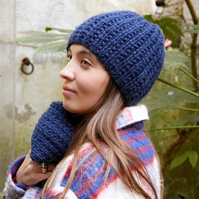 Modèle tricot PDF - Ensemble Bonnet Echarpe Romy